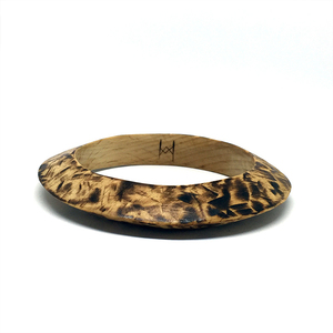 Fireprints Bracelet - ξύλο, ξύλο, χειροποίητα, minimal, ξύλινο, rock, σταθερά - 2