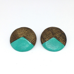 Mediterraneo Pin Earrings - ξύλο, ξύλο, ασήμι 925, σκουλαρίκια, χειροποίητα, μεγάλα σκουλαρίκια