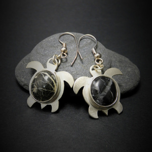 " Carreta-Carreta Earings "- Xειροποίητα επάργυρα σκουλαρίκια χελωνίτσες με φυσικά βότσαλα! - ασήμι, ημιπολύτιμες πέτρες, chic, βραδυνά, fashion, vintage, κλασσικό, design, ιδιαίτερο, μοναδικό, μοντέρνο, γυναικεία, καλοκαίρι, ασήμι 925, ανοιξιάτικο, επάργυρα, επάργυρα, κορίτσι, λουλούδια, donkey, χειροποίητα, παραλία, romantic, minimal, απαραίτητα καλοκαιρινά αξεσουάρ, must αξεσουάρ, κλασσικά, personalised, γυναίκα, unisex, unique, boho, ethnic, rock, διαχρονικό, βότσαλα - 2