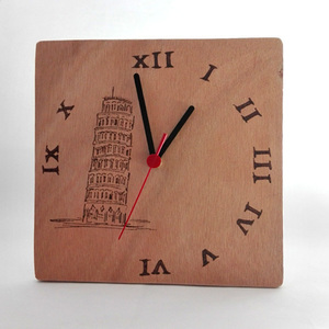 Ξύλινο ρολόι τοίχου "Torre di Pisa" - ξύλο, ρολόι, διακόσμηση, decor, τοίχου, δώρα γάμου, ξύλινο, gift idea, ξύλινα διακοσμητικά, ρολόγια