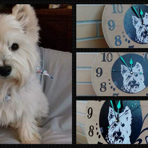 Ρολόι - Κατά παραγγελία - ξύλο, ρολόι, δώρο, customized, ακρυλικό, σκυλάκι, personalised, gift