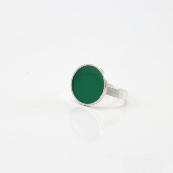 Candy ring - Green color - ασήμι, chic, μονόχρωμες, γυαλί, μοντέρνο, στρογγυλό, ασήμι 925, δαχτυλίδι, δαχτυλίδια, minimal