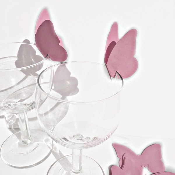 Διακοσμητικές πεταλούδες για ποτήρι κρασιού - διακοσμητικό, χαρτί, πάρτυ, είδη διακόσμησης, βάπτιση - 2