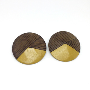 Earth Pin Earrings - ξύλο, ξύλο, ασήμι 925, ασήμι 925, χειροποίητα, καρφωτά, ξύλινα κοσμήματα, μεγάλα, μεγάλα σκουλαρίκια
