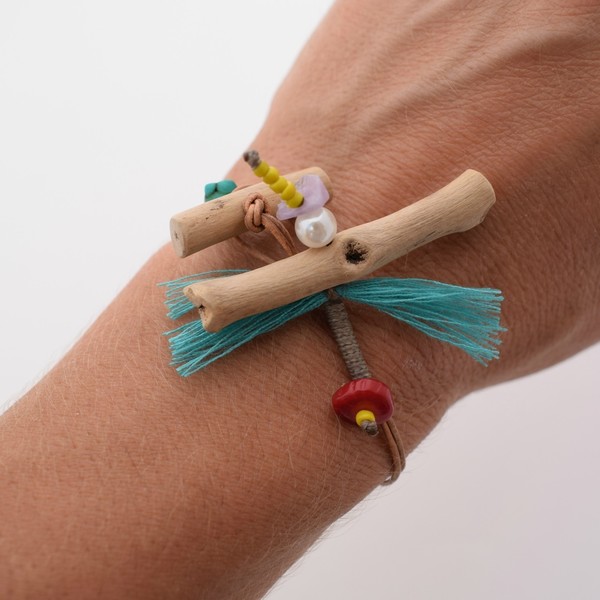 sea memory bracelet - κοράλλι, τιρκουάζ, μοναδικό, αμέθυστος, γυναικεία, κορδόνια, χειροποίητα, bracelet, πέρλες - 5
