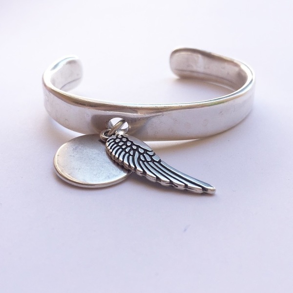 feather bracelet - φτερό, δώρα, ασημένια, boho, rock, μπρούντζος, μπρούντζος, σταθερά, χειροπέδες