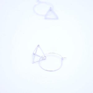 ''Triangles'' earrings - minimal, μοντέρνο, γεωμετρικά σχέδια, σκουλαρίκια, νεανικά σκουλαρίκια, ιδιαίτερο, ασήμι 925, κρεμαστά