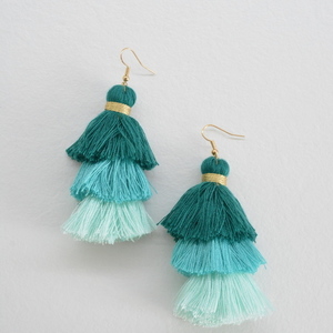 Shades of mint - με φούντες, σκουλαρίκια, all day, must αξεσουάρ, boho, κρεμαστά, γάντζος, Black Friday, φθηνά