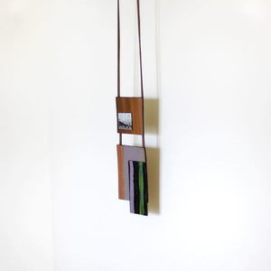 Οld school κολιε - handmade, καμβάς, ακρυλικό, κολιέ, χειροποίητα, καθημερινό, all day, δερματίνη, unique