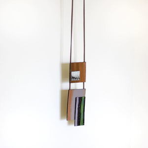 Οld school κολιε - handmade, καμβάς, ακρυλικό, κολιέ, χειροποίητα, καθημερινό, all day, δερματίνη, unique - 3