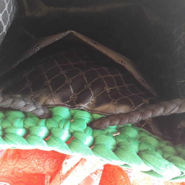 Τσάντα πουγκί πράσινη - μονόχρωμες, πουγκί, crochet, χειροποίητα, βαμβακερό νήμα, πλεκτή - 2
