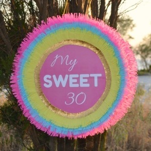 Πινιάτα My sweet 30 (38 εκ) - παιχνίδι, κορίτσι, κορώνα, δώρο, χειροποίητα, γενέθλια, birthday, πινιάτες, έκπληξη, είδη για πάρτυ - 2