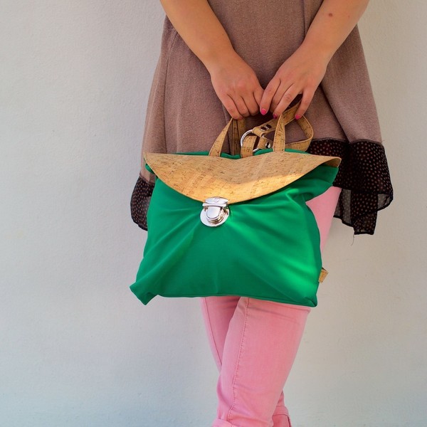 Τσάντα πλάτης με φελλό σε πολλά χρώματα! - ύφασμα, fashion, σακίδια πλάτης, χειροποίητα, για όλες τις ώρες, φελλός - 3