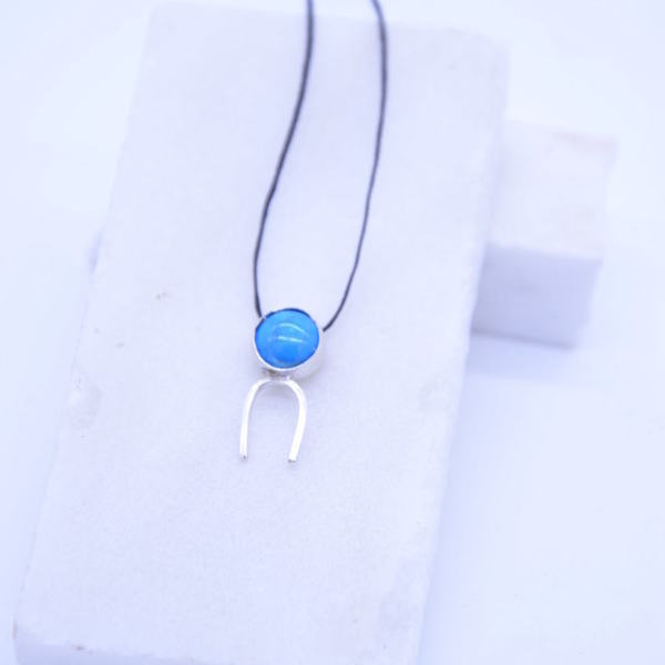 ''Turquoise'' necklace - ημιπολύτιμες πέτρες, μοντέρνο, ασήμι 925, χειροποίητα, minimal