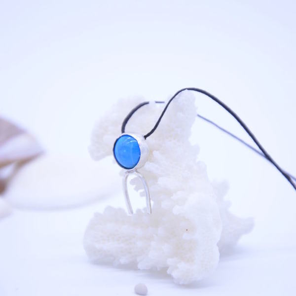 ''Turquoise'' necklace - ημιπολύτιμες πέτρες, μοντέρνο, ασήμι 925, χειροποίητα, minimal - 5