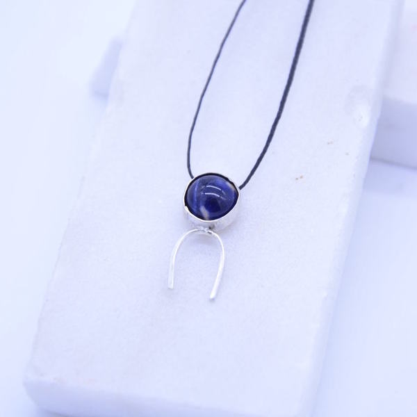 ''Navy Blue'' necklace - ημιπολύτιμες πέτρες, ημιπολύτιμες πέτρες, ασήμι 925, κολιέ, χειροποίητα, minimal