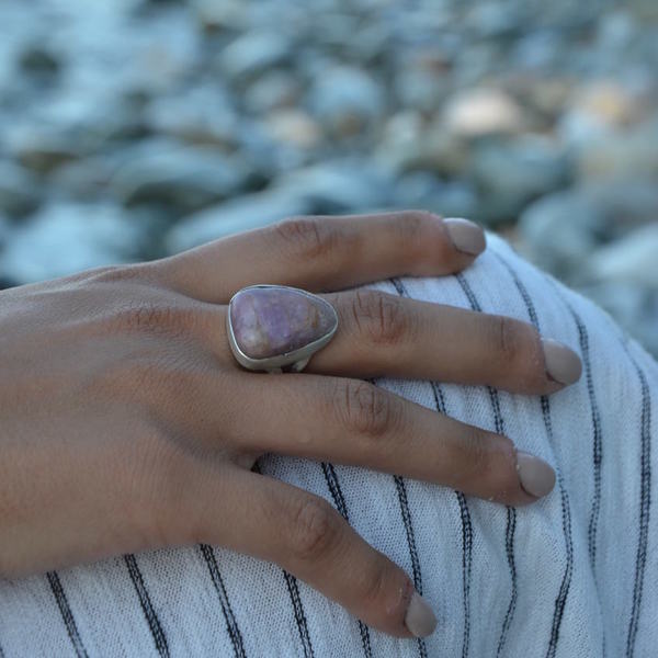 ''Indian Ruby'' ring - statement, ημιπολύτιμες πέτρες, ημιπολύτιμες πέτρες, ροζ, vintage, μοναδικό, ασήμι 925, ασήμι 925 - 5