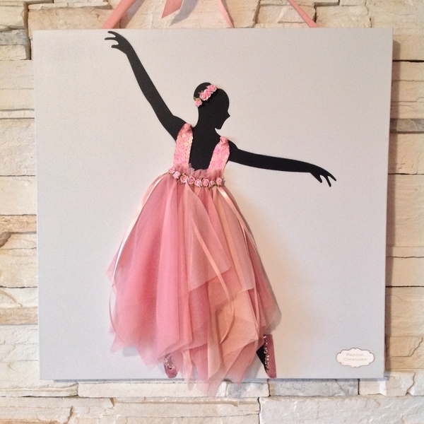 " Prima Ballerina " Μπαλαρίνα σε καμβά - πίνακες & κάδρα, καμβάς, κορίτσι, επιτοίχιο, μπαλαρίνα, χειροποίητα, romantic, παιδική διακόσμηση, παιδικά κάδρα - 3