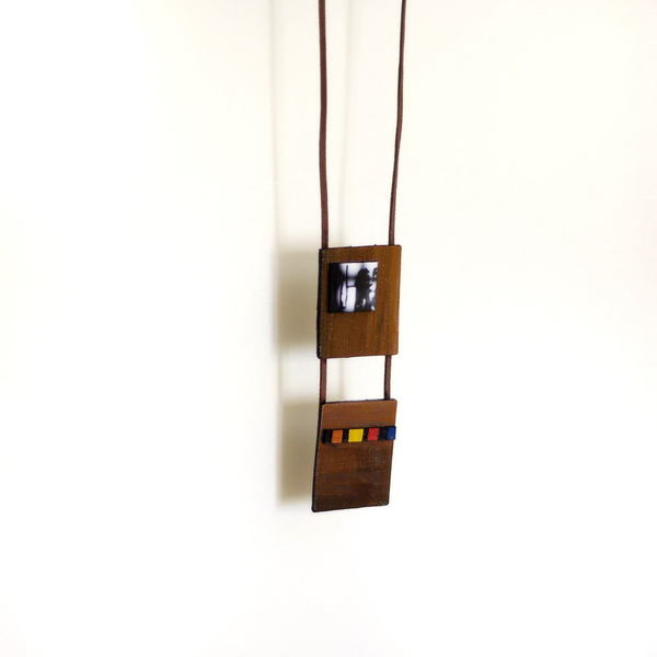 alternative necklace - handmade, ριγέ, μοναδικό, μοντέρνο, καμβάς, ακρυλικό, χειροποίητα, all day