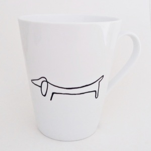 NEW!!! Art de la ...mug "Dog" - ζωγραφισμένα στο χέρι, ιδιαίτερο, μοναδικό, χειροποίητα, πορσελάνη, δωράκι, minimal, personalised, unique, κούπες & φλυτζάνια