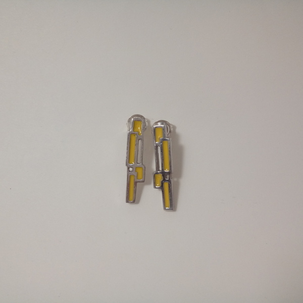Σκουλαρίκια ασημένια με σμάλτο - ασήμι 925, σμάλτος, minimal, καρφωτά, επιπλατινωμένα