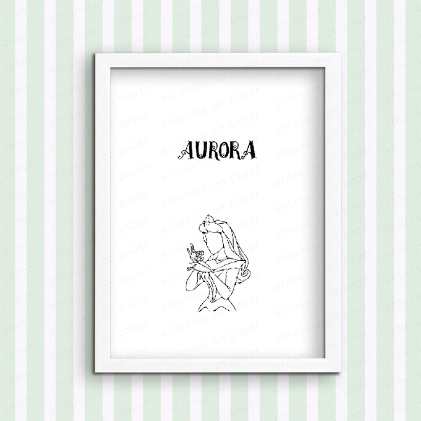 Πριγκίπισσα Aurora - Διακοσμητικές εκτυπώσεις - εκτύπωση, κορίτσι, χαρτί, αφίσες, παιδικό δωμάτιο