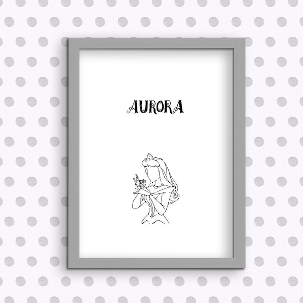 Πριγκίπισσα Aurora - Διακοσμητικές εκτυπώσεις - εκτύπωση, κορίτσι, χαρτί, αφίσες, παιδικό δωμάτιο - 2