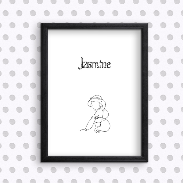 Jasmine - Διακοσμητικές εκτυπώσεις Disney - εκτύπωση, κορίτσι, χαρτί, πριγκίπισσα, παιδικό δωμάτιο - 2