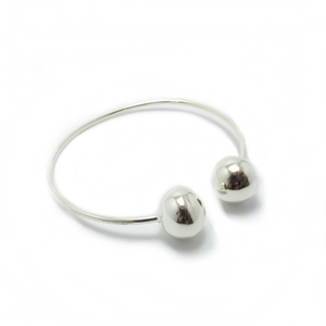 " Marble bracelet " - Χειροποίητο επάργυρο ή επίχρυσο 18Κ βραχιόλι με 2 μπίλιες στις άκρες! - chic, design, ιδιαίτερο, μοντέρνο, γυναικεία, επιχρυσωμένα, επάργυρα, επάργυρα, donkey, γεωμετρικά σχέδια, χειροποίητα, γυναίκα, unique, rock, αρχαιοελληνικό, σταθερά, χειροπέδες