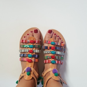 Boho sandals no.38 - boho, gladiator, φλατ, Black Friday