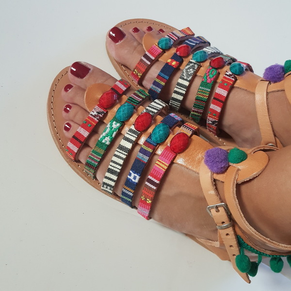 Boho sandals no.38 - boho, gladiator, φλατ, Black Friday - 2