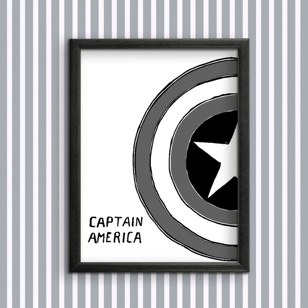Captain America - Διακοσμητικές εκτυπώσεις - εκτύπωση, πίνακες & κάδρα, αγόρι, χαρτί, παιδικό δωμάτιο, σούπερ ήρωες, παιδικά κάδρα - 2