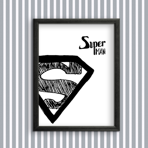 Superman - Διακοσμητικές εκτυπώσεις - εκτύπωση, πίνακες & κάδρα, αγόρι, χαρτί, παιδικό δωμάτιο, σούπερ ήρωες, παιδικά κάδρα - 2