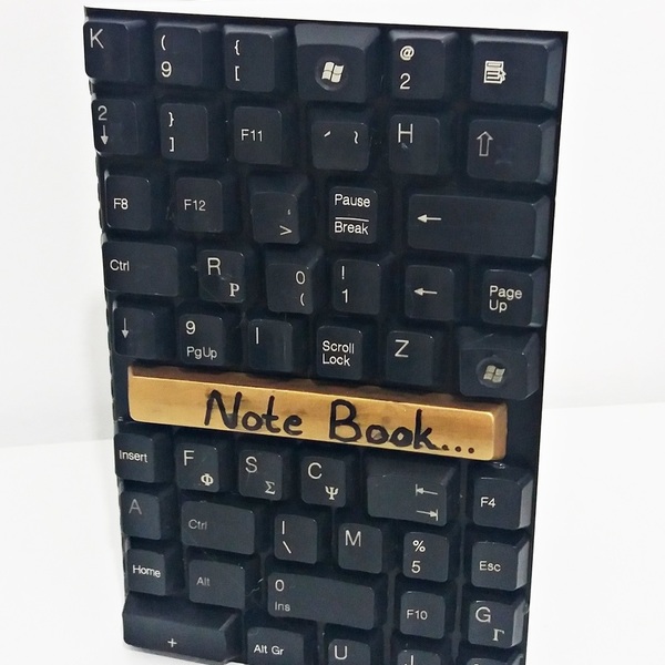 Handmade Recycled Keyboard Note Book2 - handmade, μοναδικό, πλαστικό, χαρτί, δώρο, οργάνωση & αποθήκευση, χειροποίητα, δωράκι, γενέθλια, unique, τετράδια & σημειωματάρια