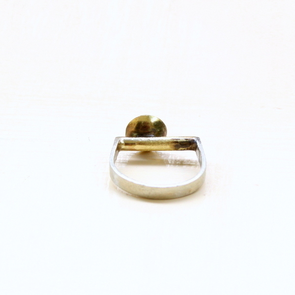 Δαχτυλίδι μινιμαλ με αλπακά και ορείχαλκο - chic, ορείχαλκος, ορείχαλκος, αλπακάς, δαχτυλίδι, γεωμετρικά σχέδια, minimal, βεράκια, μικρά, rock, αυξομειούμενα - 3