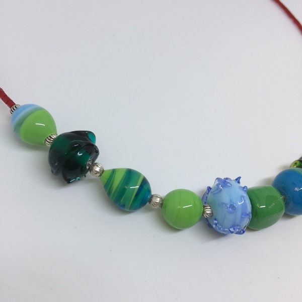 Amazon Jungle Necklace - γυαλί, χειροποίητα, χάντρες, μεταλλικά στοιχεία