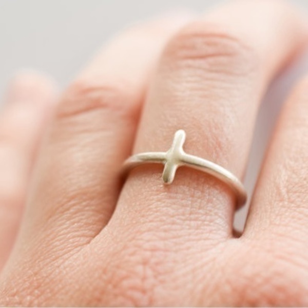 Σταυρός δαχτυλίδι από ασήμι 925 χειροποίητο! - ασήμι 925, σταυρός, γεωμετρικά σχέδια, minimal, βεράκια, μικρά, rock - 2