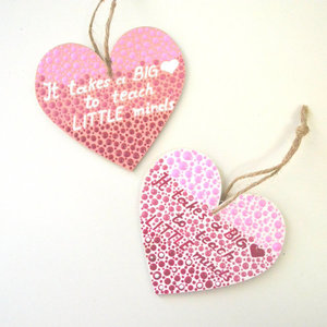 Ξύλινες ζωγραφισμένες καρδιές για δασκάλους - ξύλο, ζωγραφισμένα στο χέρι, είδη δώρου, διακοσμητικά - 3
