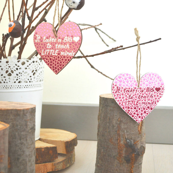 Ξύλινες ζωγραφισμένες καρδιές για δασκάλους - διακοσμητικά, ξύλο, είδη δώρου, δώρα για δασκάλες, ζωγραφισμένα στο χέρι - 5