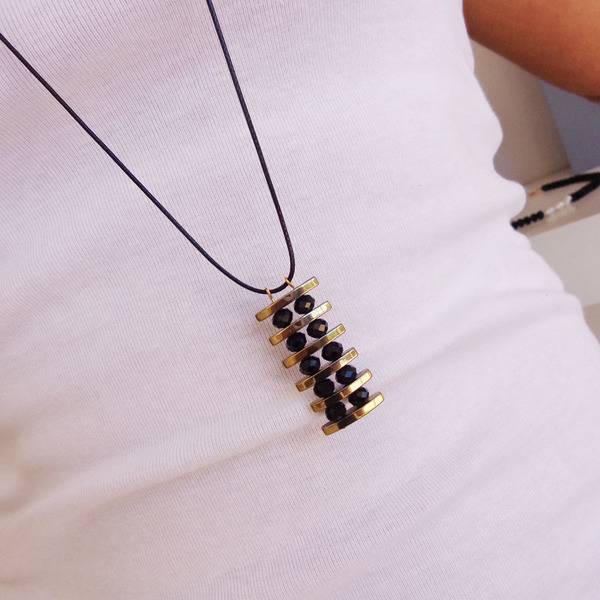 Minimal semiprecius necklace - ημιπολύτιμες πέτρες, ιδιαίτερο, μοντέρνο, γυναικεία, κρύσταλλα, αιματίτης, αιματίτης, κολιέ, μακριά, minimal, αυξομειούμενα - 2