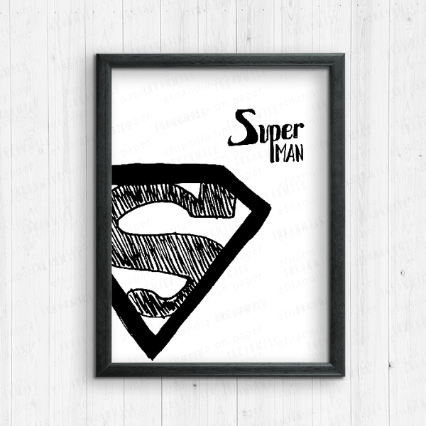 Superman - Διακοσμητικές εκτυπώσεις - εκτύπωση, πίνακες & κάδρα, αγόρι, χαρτί, παιδικό δωμάτιο, σούπερ ήρωες, παιδικά κάδρα