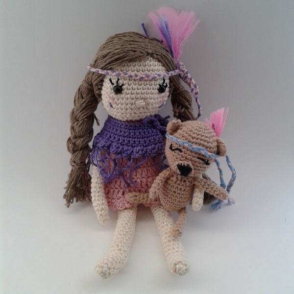 Πλεκτή κούκλα - Scarlett, the purple rose amigurumi - παιχνίδι, κορίτσι, crochet, βελούδο, λούτρινα, αρκουδάκι, βαμβακερό νήμα, πλεκτή, amigurumi, κούκλες, λούτρινα αρκουδάκια - 4