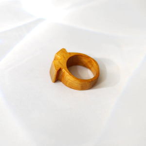 geometric wood ring - statement, ξύλο, ξύλο, μοναδικό, γεωμετρικά σχέδια, χειροποίητα, minimal, σταθερά - 3