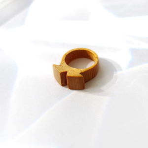 geometric wood ring - statement, ξύλο, ξύλο, μοναδικό, γεωμετρικά σχέδια, χειροποίητα, minimal, σταθερά - 4