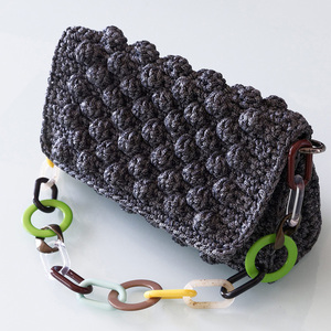 Πλεκτή χειροποίητη τσάντα - αλυσίδες, crochet, πλεκτές τσάντες, ώμου