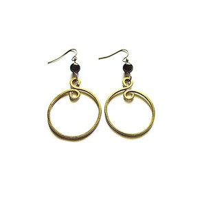 bead hoops #2| χειροποιητο σκουλαρικι κρεμαστο πετρα - statement, αχάτης, chic, μονόχρωμες, fashion, καλοκαιρινό, vintage, μόδα, ιδιαίτερο, μοναδικό, μοντέρνο, στρογγυλό, ανοιξιάτικο, αλπακάς, μέταλλο, γεωμετρικά σχέδια, χειροποίητα, εντυπωσιακά, χάντρες, για όλες τις ώρες, romantic, minimal, must, κλασσικά, ethnic, ευκολοφόρετο, rock, διαχρονικό, μπρούντζος, κρεμαστά, amano, contemporary, trend