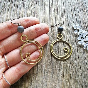 bead hoops #3| χειροποιητο σκουλαρικι κρεμαστο πετρα - statement, chic, μονόχρωμες, fashion, καλοκαιρινό, vintage, μόδα, ιδιαίτερο, μοναδικό, μοντέρνο, πέτρα, στρογγυλό, ανοιξιάτικο, αλπακάς, μέταλλο, γεωμετρικά σχέδια, χειροποίητα, εντυπωσιακά, για όλες τις ώρες, minimal, must, κλασσικά, ethnic, ευκολοφόρετο, rock, διαχρονικό, μπρούντζος, κρεμαστά, amano, contemporary, μεγάλα, faux bijoux, trend - 2