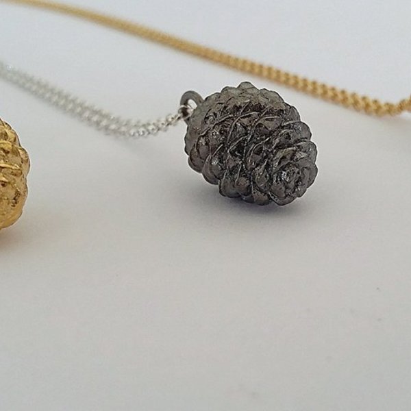Pine Cone pendant-Μενταγιόν Κουκουνάρι Από Ασήμι 925 - ασήμι, αλυσίδες, επιχρυσωμένα, επιχρυσωμένα, ασήμι 925, ασήμι 925, χειροποίητα, κουκουνάρι