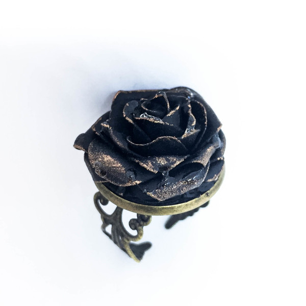 δαχτυλίδι τριαντάφυλλο - μοναδικό, γυναικεία, τριαντάφυλλο, πηλός, δαχτυλίδι, δαχτυλίδια, χειροποίητα, δωράκι, μεταλλικό, αυξομειούμενα, δώρα για γυναίκες
