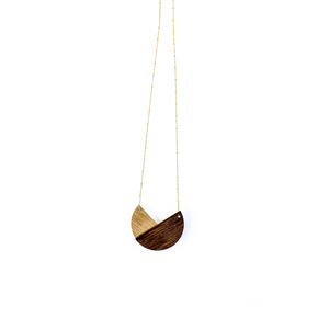 Χειροποίητο ξύλινο κολιέ κύκλος “Circle” - statement, βραδυνά, ξύλο, ξύλο, design, μοντέρνο, δώρο, κολιέ, γεωμετρικά σχέδια, χειροποίητα, μακριά, minimal, personalised, unique, woman, gift, necklace, δώρα γενεθλίων, επιχρύσωση 14κ, επιχρύσωση 14κ, δώρα για γυναίκες